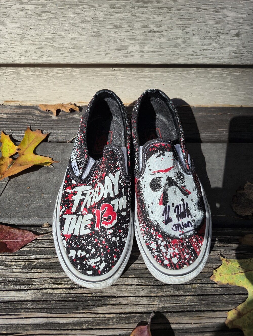 Vans X House Of Terror Classic Slip On - Friday The 13th Autographe (M 5.5, W 7)